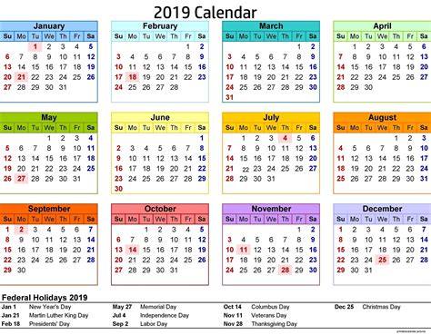 2019 Philippine Calendar Template Qualads