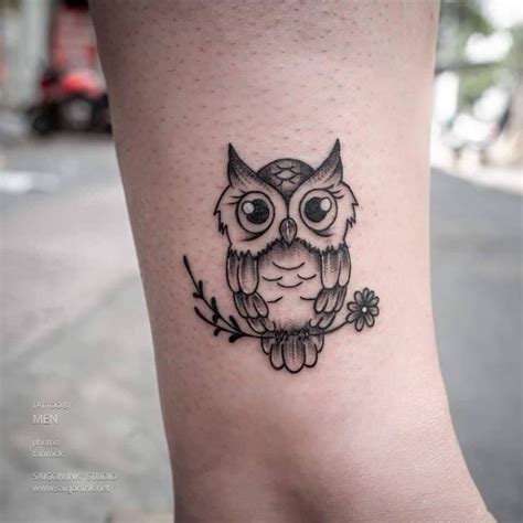 Nhịp Tim Và Mini Cute Owl Tattoo Small Tattoos Owl Tattoo Small