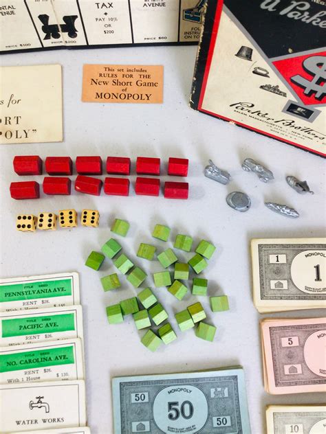 Vintage 1946 Monopoly Game Board And Pieces Nearly Complete Etsy