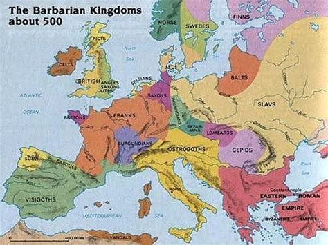 Europe Around 500 Ad European History History Map