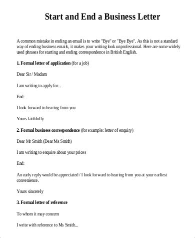 FREE Sample Formal Business Letter Templates In MS Word PDF