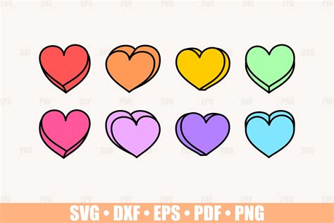 Blank Valentine Candy Hearts Svg Files For Cricut Blank Etsy