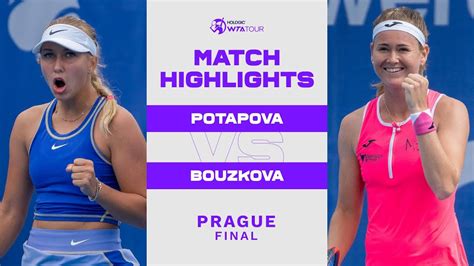 anastasia potapova vs marie bouzkova 2022 prague final wta match highlights youtube
