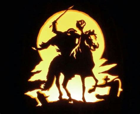 Headless Headless Horseman Halloween Creepy Pumpkin Halloween Stencils