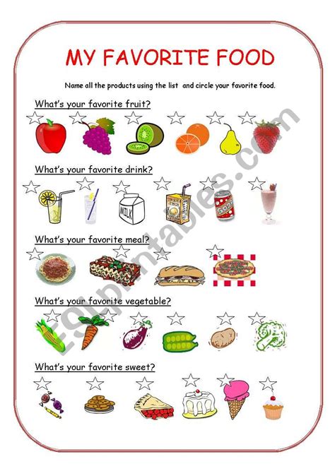 My Favorite Food Worksheet