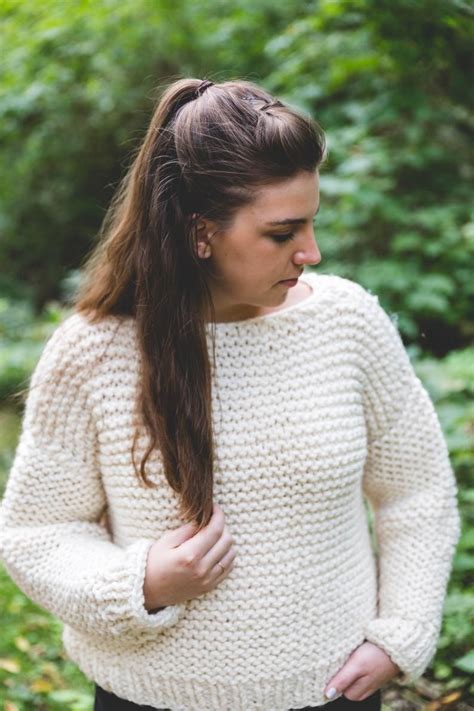 Simple Knit Sweater Pattern Pdf Instant Download Garter Stitch Etsy