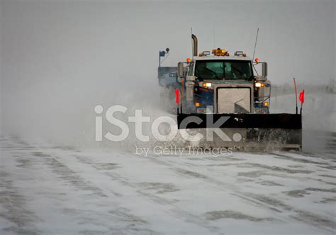 Snow Plow Clearing Highway Stock Photo Royalty Free Freeimages