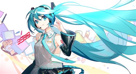 Download Hatsune Miku Anime Vocaloid 4k Ultra Hd Wallpaper By Sanmuyyb