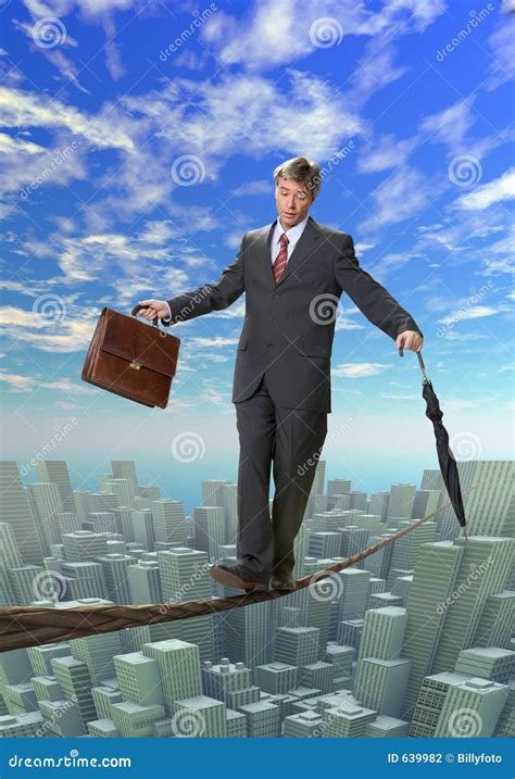 Business Man Balancing On Rope Stock Photography Image 639982
