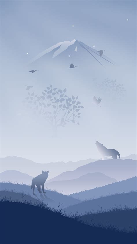 Wolves In Winter Art Iphone Wallpaper Iphone Wallpapers