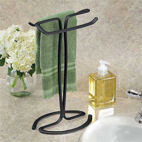 Idesign Axis Fingertip Towel Holder In Matte Black Keep Towels