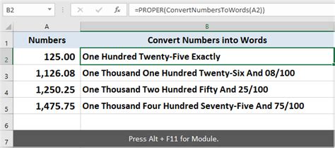 Convert Number To Words In Excel Microsoft Access Programs