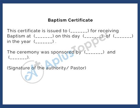 Baptism Certificate Format Sample And Details Of Baptism Certificate