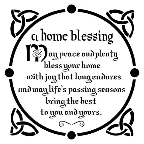 Irish Home Blessing Stencil With Celtic Knot By Studior12 Etsy