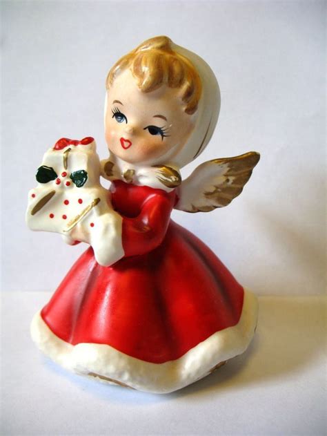 Vintage Cute Singing Christmas Girl Angel Figurine Napco Napcoware Made