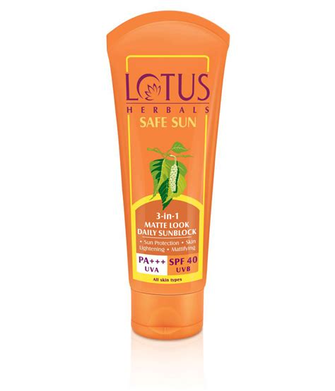 Lotus Herbals 3 In 1 Matte Look Daily Sunblock Cream 50 Gpack Of 2