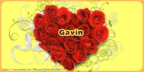 Gavin 🌹 Hearts And Roses Greetings Cards For Love For Gavin
