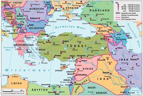 Der staatsgründer mustafa kemal atatürk leitete eine. Karte Türkei Und Nachbarländer | hanzeontwerpfabriek