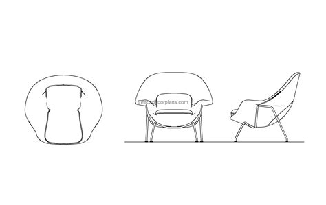 Knoll Womb Chair Autocad Block Free Cad Floor Plans
