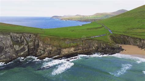 Aerial View Over Typical Irish West Coast At Dingle Peninsula Stock