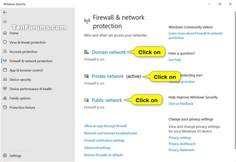 How To Turn On Or Off Microsoft Defender Firewall In Windows 10 Tutorials