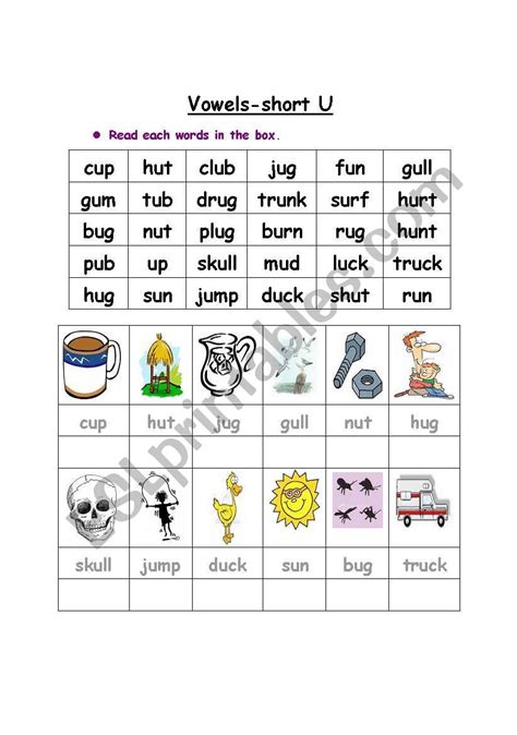 Short U Phonics Worksheets Worksheets For Kindergarten