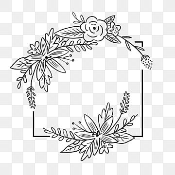 Black Hand Drawn Line Side Wedding Decoration With Enclosed Round Lily