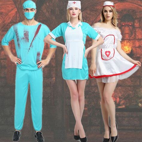 Nurses Party Sexy Costume Halloween Cos Adult Horror Clothing Male Doctor Female Nurse Dress In
