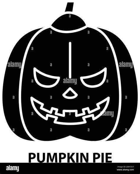 Pumpkin Pie Icon Black Vector Sign With Editable Strokes Concept