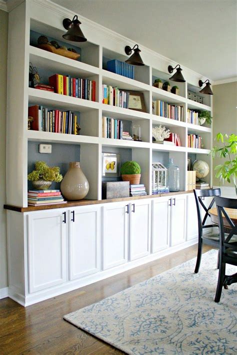 diy bookcases  kitchen cabinets livingroomdecor dining room