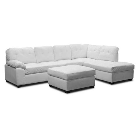 Baxton Studio Mario White Leather Modern Sectional Sofa With Right