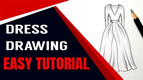 How To Draw Beautiful Dress Gown Drawing Design Easy Fashion