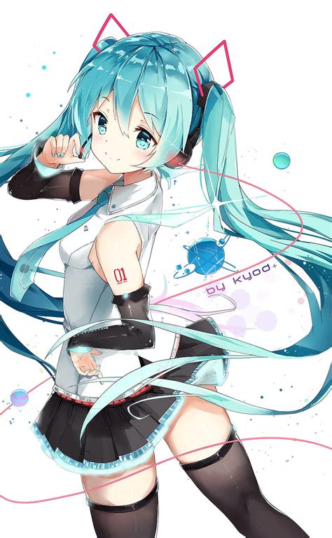 Anime Anime Girls Vocaloid Hatsune Miku Headphones Tattoo Long