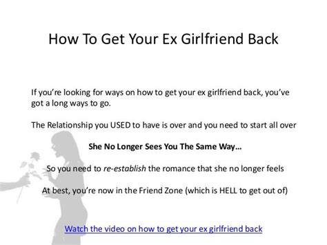 how to get your ex girlfriend back