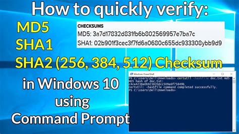 How To Quickly Verify MD SHA And SHA Checksum In Windows Using Command