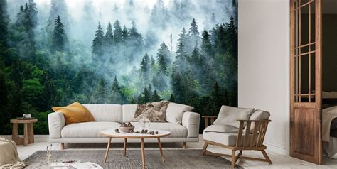 Misty Mountain Landscape Mural Wallsauce Uk