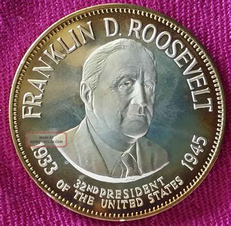 Franklin Presidents Commemorative Sterling Round Franklin D Roosevelt