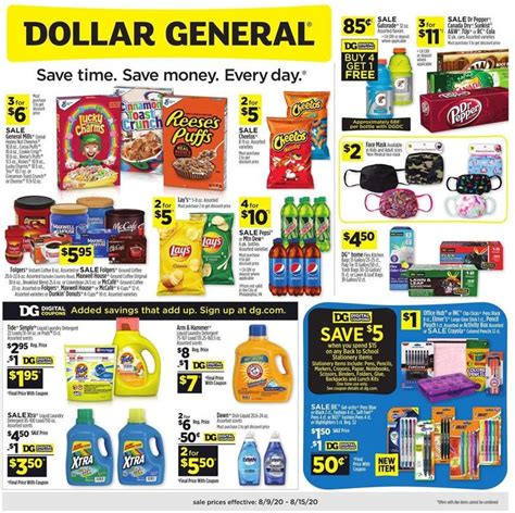 Dollar General Weekly Ad Aug 9 15 2020 Dollar General Coupon