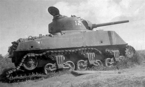 Two Lateral Penetrations On An M4a2 Sherman Likely 47mm Hits On A