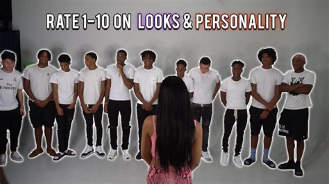 1 girl rates 11 guys by looks and personality youtube