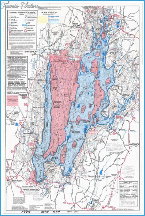 Quabbin Reservoir Hiking Trail Map Travelsfinderscom