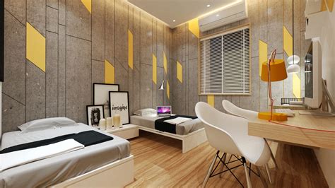 Modern Style Interior Of Bed Room With Bright Ambiance