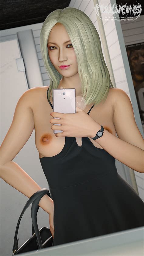 Rule 34 Bathroom Selfie Bleached Blonde Hair Blonde Hair Brown Eyes Dress Down Female