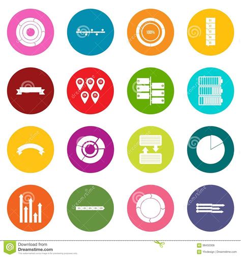 Various People Icons Many Colors Set Stock Vector Illustration Of
