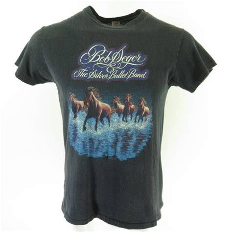 Vintage 80s Bob Seger T Shirt Mens L Silver Bullet Band