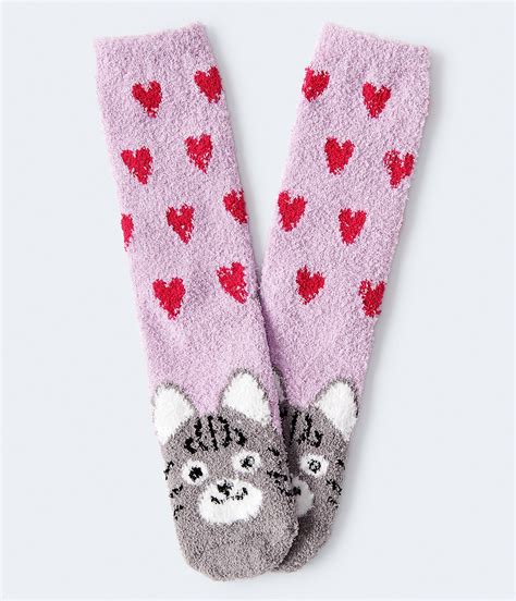 Kitty Cat Fuzzy Crew Socks