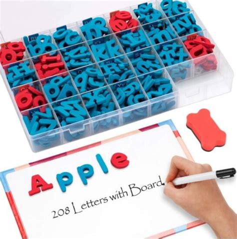 Magnetic Letters 208 Pcs With Magnetic Board And Storage Box Foam
