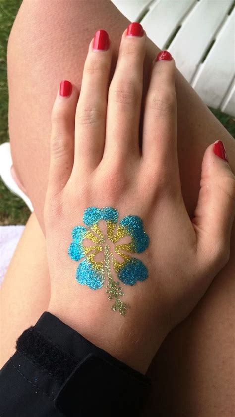 Glitter Tattoos Are Applied Using Special Glue Glitter And Stencils