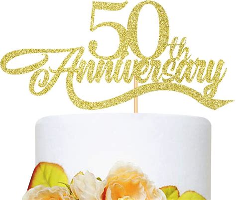 Buy Slaseay 50th Anniversary Cake Topper Happy 50th Birthday Cake