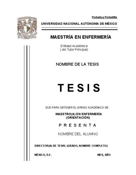 Pdf Unam Enfermeria Portada De Tesis Mich Michelle